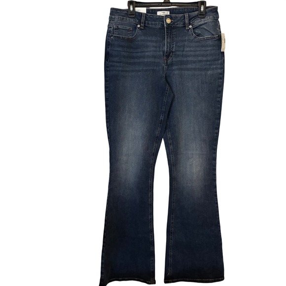 M Jeans Denim - M Jeans Women's Classic Flare Jeans Size 12X Long NWT Dark Wash Stretch Denim